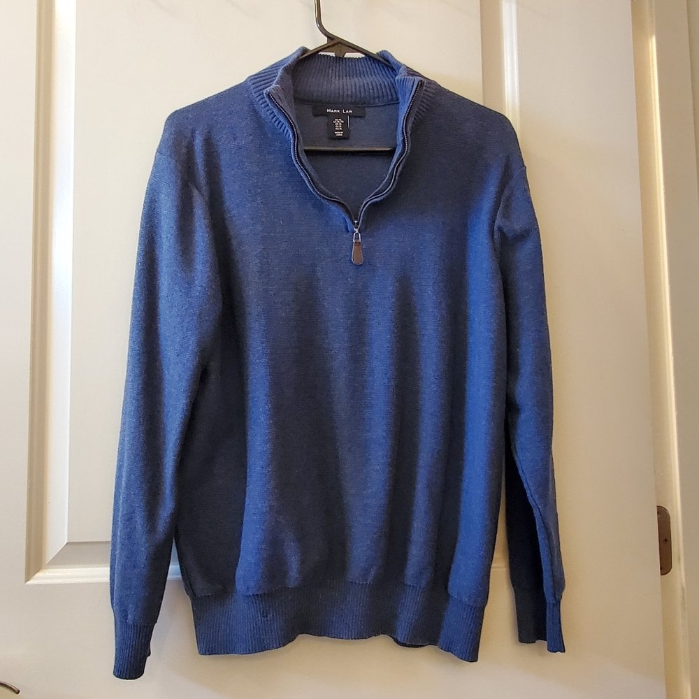MARK LAW, Quarter Zip Mock Turtleneck Sweater